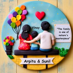 Lovely Family 3D Art (1 kid)