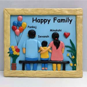 Happy Family 3D Art (1 kid)