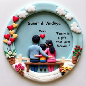 Handmade Dynamic Family 3D Art (1 kid)