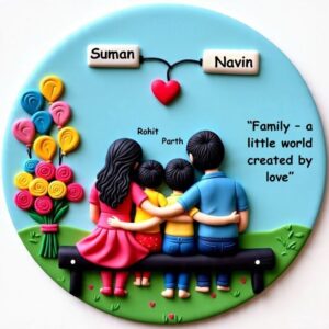 Handmade Sweetest Family 3D Art (2 kid)