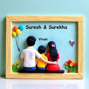 Handmade Wonderful Family 3D Art (1 kid)