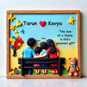Handmade Family Love 3D Art (2 kid)