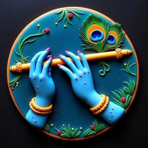 Krishna Flute 3D Art