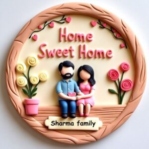 Handmade Home Sweet Home With Couple 3D Art
