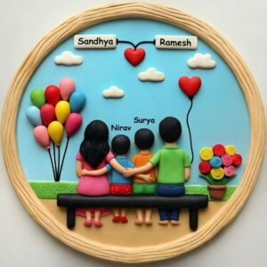 Handmade Dear Family 3D Art (2 kid)