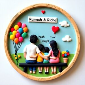 Handmade Better Family 3D Art (2 kid)