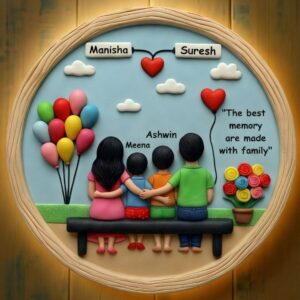 Handmade Dear Family 3D Art With Lighting