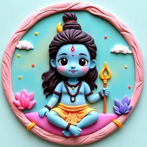 Handmade Cute Shiva 3D Art