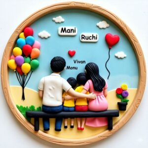 Handmade Royal Family 3D Art (2 kid)